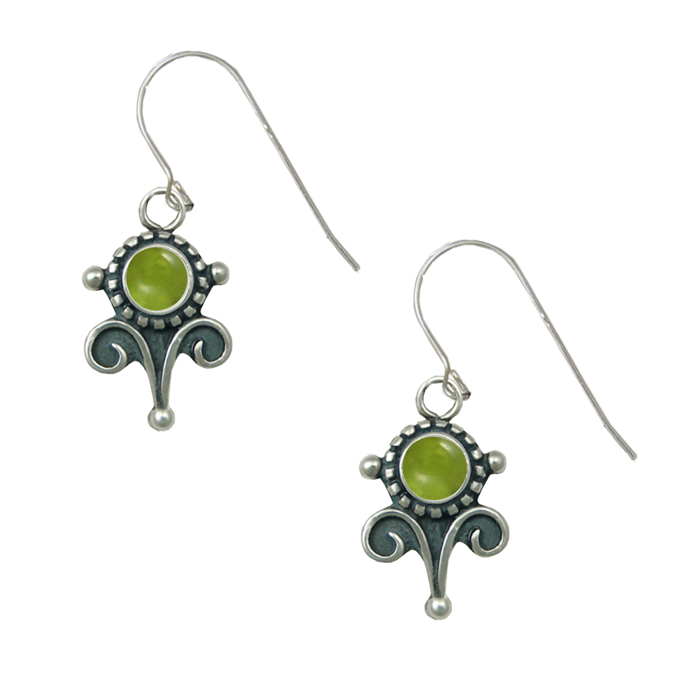 Sterling Silver Petite Peridot Gemstone Drop Dangle Earrings